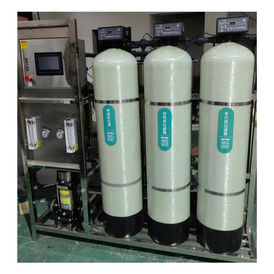 1TPH 2.1kW-380-415V 3xFRP Танки Соленая вода Водопровод с обратным осмосом