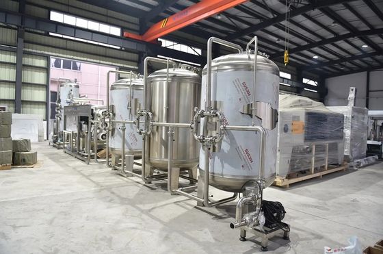 10TPH 19kW-380-415V 2xSS304 Танки Соленая вода Водопровод с обратным осмосом