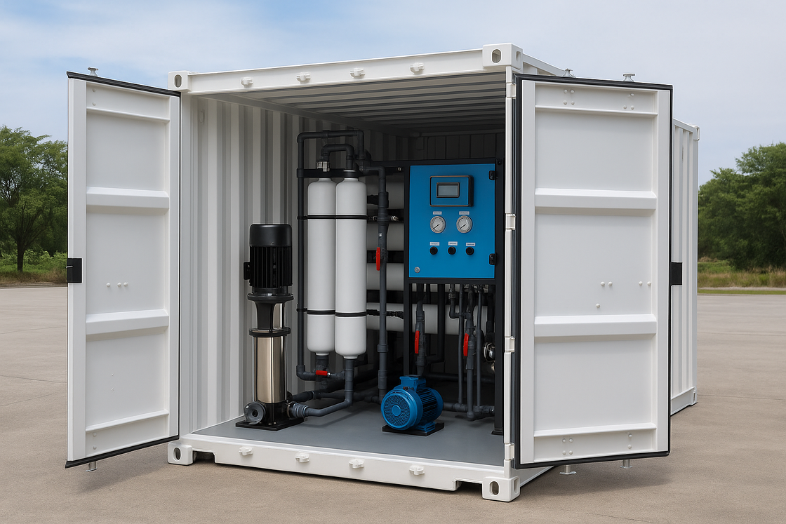 100TPD Containerized Reverse Osmosis System in 20ft ISO Container for Emergency Relief Water Treatment